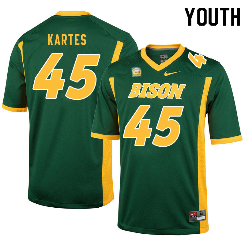 Youth #45 Mitchell Kartes North Dakota State Bison College Football Jerseys Sale-Green